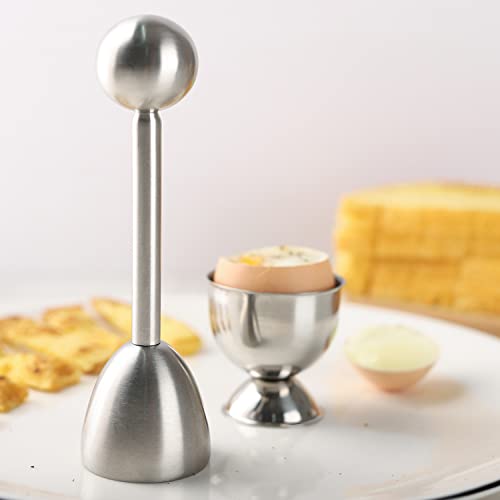 Leegg-DE Eierknacker Topper Set mit 13 Eierbechern für weich gekochte Eier Werkzeugset beinhaltet 1 Eieraufsatz Cracker 6 Eierbecher 6 Löffel (Eierbecher 13) – Bild 4
