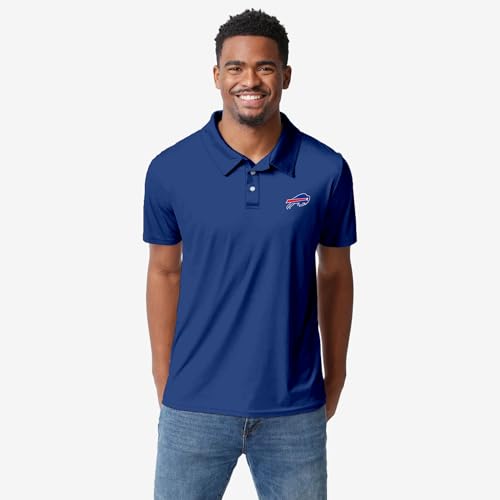 FOCO NFL Men's Officially Licensed Football Team Color Primary Logo Performance Short Sleeve Polyester Polo Shirt2