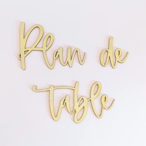Plan de table mariage | DIY - Mot en bois - Decoupe laser | 30 x 20 cm | Decoration mariage en bois, panneau, centre de table - Trouvez votre place | TE Whaka