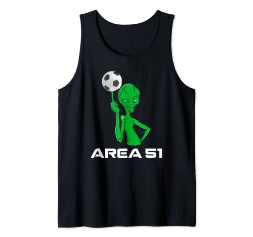 Funny Soccer Alien Storm Area 51 Extraterrestrial UFO Camiseta sin Mangas
