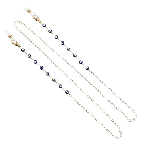 KONTONTY Earphone Anti-Lost Chain Headsets Magnetic Reading Glasses Eyeglass Holder Strap Sport Sunglasses Eyewear Retainer Strap Evil Eye Sunglasses Chain Eyeglass Straps Headphones Copper