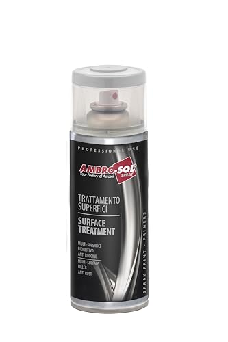 Ambro-Sol V400PAST10 Smalto Trattamento per Superfici, Antiruggine, Protegge dalla Ruggine le Superfici di Metallo, Copre Graffi e Imperfezioni, Bomboletta Spray in Banda Stagnata 400 ml, Bianco