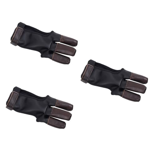 Yardwe 3 Pcs Three Finger Glove Arrow Accessory Protective Cover Sports Protective Glove Made of Pu
