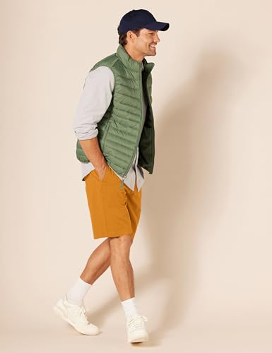 Image of Amazon Essentials Men's Classic-Fit 9 inch Cotton Twill Chino Shorts with Button-Through Pockets