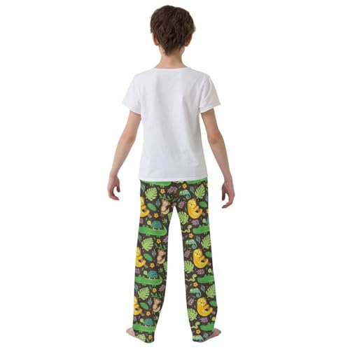 ZZXXB Sloth Crocodile Monkey Boys Long Pants Soft Trousers Elastic Waist Kids Lounge Bottoms with Pockets S-XL3