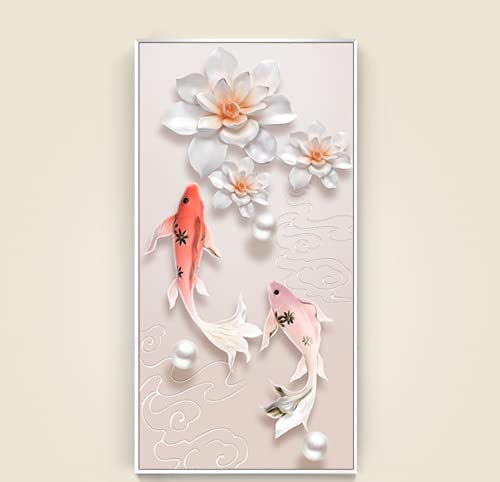 Peinture Diamant 5D poisson rouge grand format 80x160cm pour loisirs créatifs