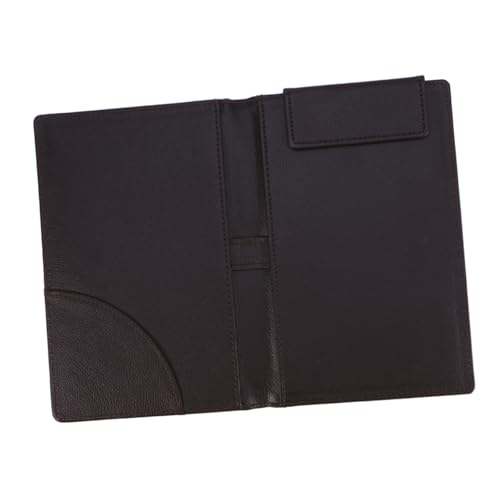 FUNOMOCYA PU Leather Menu Folder Check Presenter with Pen Clip for Restaurant Bar KTV and Salon Coffee Color Restaurant Check Holder for Servers