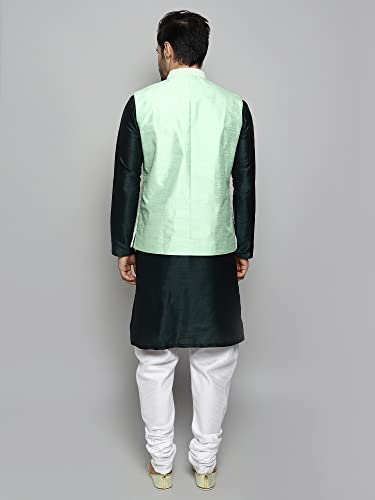 Image of Uri and MacKenzie Men's Silk Blend Kurta Pajama with Designer Ethnic Nehru Jacket /Modi Jacket