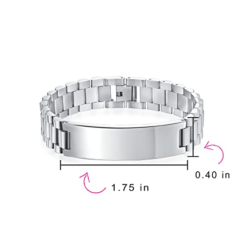 Pulsera de identificación para hombre estilo reloj acero inoxidable 8 in miniatura 4