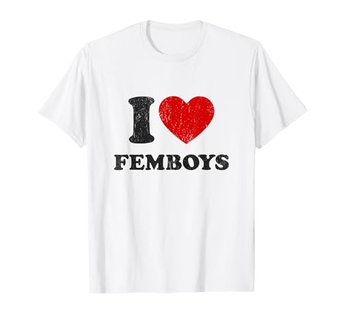 I heart femboys feminine men vintage lgbtq sissy femboy t-shirt