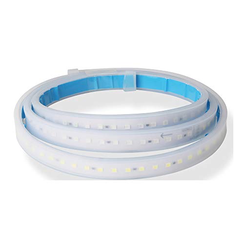 OPP ULITE Car Door Light Strip 12V 47Inch 144 Pcs Led Running Board Light Bar White Courtesy Light Strips Red Blink Flashing Warning Light (Board Warning-WR-1.2'')