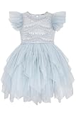 Tutu Dress for Girls - Glitter Sequin Tulle Dress Tiered Layered Flower Girl Dresses for Wedding Birthday Photo Prop