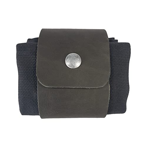 Image of Hide & Drink, Foraging Pouch (Collapsible) for Hiking, Treasures & Seashells Bag, Easy Looping Around Belts, Grocery Storage, Waxed Canvas, Handmade