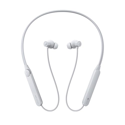 CMF Neckband Pro Bluetooth Headphones,50dB Hybrid Active Noise Cancelling Earbuds with 5 HD Mics,IP55 BT5.3 37Hours Long Play time Dual Device Connection Neckband Headphones-Light Grey