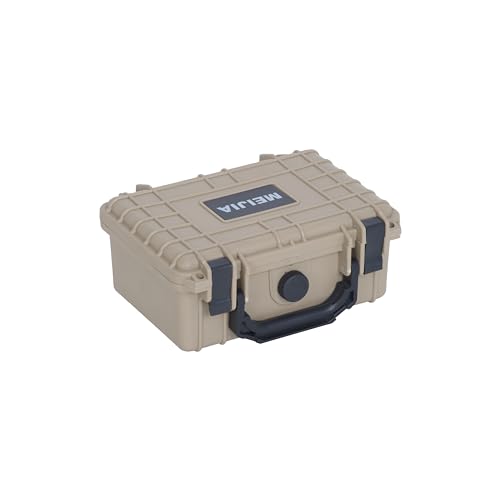 Image of MEIJIA IP67 waterproof hard compact case,Customizable Fit Foam,8.12 inchx6.56 inchx 3.56 inch,Fit Use of Drones, Cameras,Equipments,lens (Desert Tan)