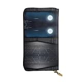 QHZLY Portafoglio lungo in pelle con balcone di notte, unisex, elegante e funzionale, con scomparti per carte, tasche con cerniera