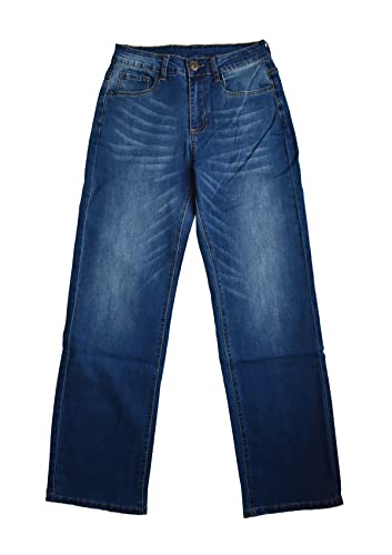 Aodrusa Wide Leg Jeans for Women Boyfriends Straight Leg Baggy Denim Pants Middle Rise Dark Blue US 16