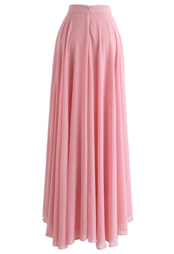 Image of Women's Full Length Georgette Long Skirt- Lehenga with 8 Meters Maxi Flare