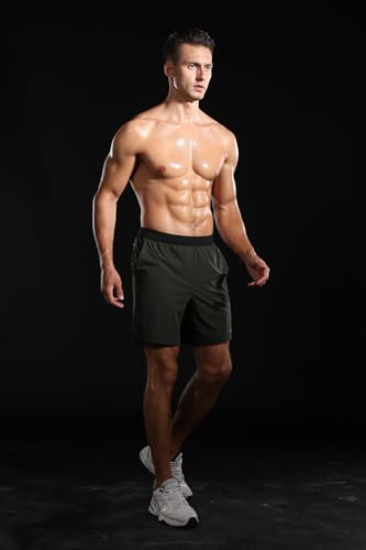 Rane Sports Men's Running Gym Shorts Athletic Sport Training Workout Shorts ArmyGreen S - Image 2