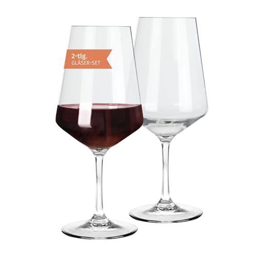 Moritz Milano Rotweingläser 580 ml Camping Gläser Polycarbonat 2 Stück bruchfest Rotwein Gläser kratzfest Weingläser