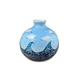 Porcelain bud vase, essential oil reed diffuser, pansy pot, handmade with wave and cloud design