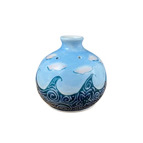 Porcelain Bud Vase, Essential Oil Reed Diffuser, Pansy Pot, Handmade With Wave And Cloud Design #TOP13