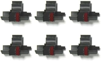 (6 Pack) COMPUMATIC Compatible/Replacement Calculator Ink Roller Black/Red IR-40T for Casio HR-100TM, Casio HR-150TM, and More