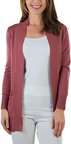 Image of ToBeInStyle Women's Long Sleeve Rib Banded Open Sweater Cardigan