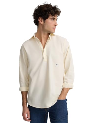 SILBON Polera Sport Oxford Amarilla Manga Larga para Hombre Talla L
