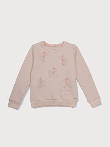 Image of Gini & Jony Girls Pink Printed Fleece Full Sleeves Sweat Shirt