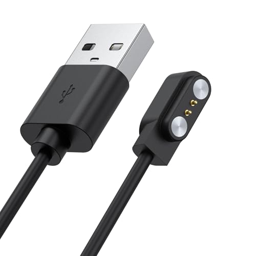 Mugust 5V Cable Cargador para Smartwatch Magnética Cargador Reloj Inteligente Accesorios para YAMAY SW023 Willful SW021 SW025 Letsfit ID206 ID205L Blackview (2 Pines 2.84mm)(USB 100cm)