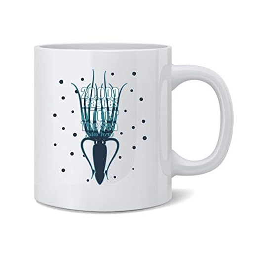NA 20 000 mil under havet Jules Verne bok keramik kaffekopp tekopp rolig nyhet present 325 ml