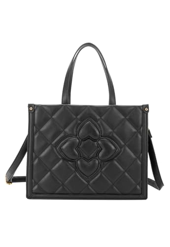 Lenna's Bolsa de Mão e Transversal Feminina Shopper Bag Tiracolo Preta