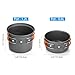 Odoland 6pcs Camping Cookware Mess Kit with Lightweight Pot, Stove, Spork and Carry Mesh Bag, Great for Backpacking Outdoor Camping Hiking and Picnic