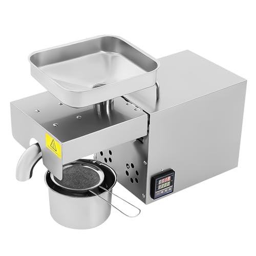 Prensa de aceite eléctrica automática de 1500 W, extracción de aceite en frío y caliente, control de temperatura de acero inoxidable, prensa de aceite, extracción de aceite frío caliente, 220 V