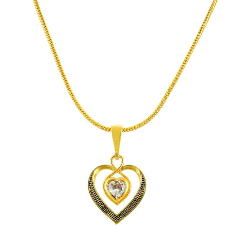 Image of Handicraft Kottage 1gm 22Ct Gold Plated chain with Pendant | latest & Stylish Celebrity Inspired Chain /Necklace /Jewellery Set /Fashion jewellery for Men, Women Boys Girls
