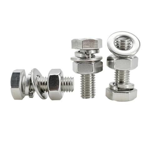 Kit boulon hexagonal M3 en acier inoxydable 304 avec écrous et rondelles pour bricolage 100pcs