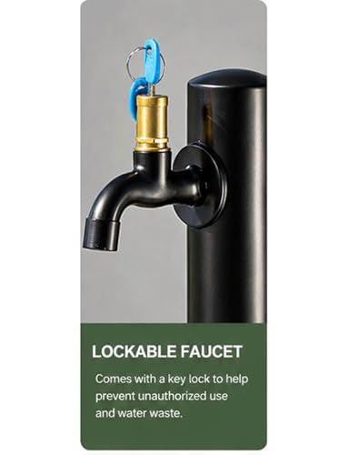 Columna de agua de jardín con grifo de suelo y base independiente de acero inoxidable 4