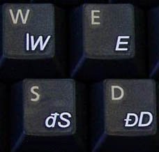 Calcomanías transparentes con letras blancas para teclados miniatura 1