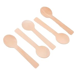 Beavorty 100 Stück Einweg Holzlöffel