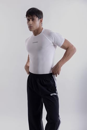 Image of COITONIC Men's Half Sleeve Compression T-Shirt - Athletic Base Layer for Gym, Sports & Fitness Training