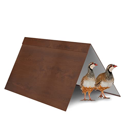 Abri pour poules et autres volailles - Placage couleur bois - Coupe-vent, ombre, anti-stress - Bien-être dans votre poulailler - 35 x 40 x 80 cm
