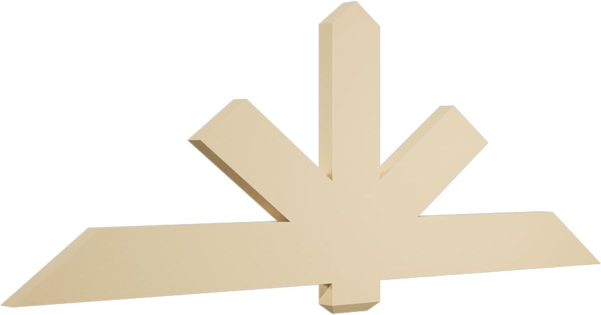 72"W x 27"H x 2"D x 6"F, 9/12 Pitch, Kennewick Signature Urethane Gable Bracket, Primed Tan