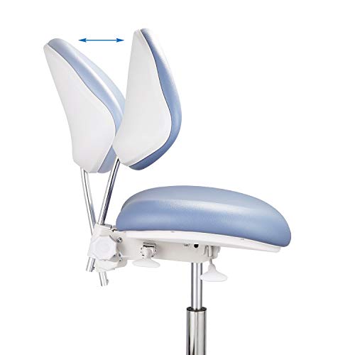 JMU Napa Doctor\'s Stool, Professional Ergonomic Heavy Duty Dental Operator Dentist Chair Full Adjustable for Dental Office Lab Medical Clinic Hospital, Atlantis Blue - Thumbnail 5