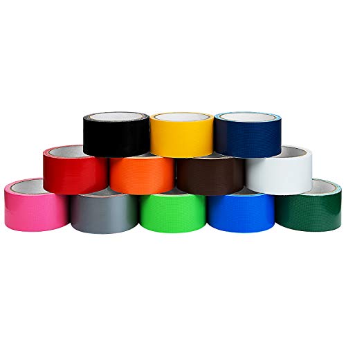 image for joybest Multi Colored Duct Tape -12 Pack Variety Set - 10 Yards x 2 in