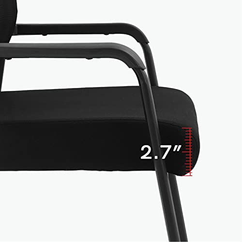 Klasika Waiting Room Chairs With Wheels, Adjustable Mesh Backrest, Desk Chair With Ergonomic Lumbar Support And Thickened Seats Cushion, 2 Pack Black #TOP5