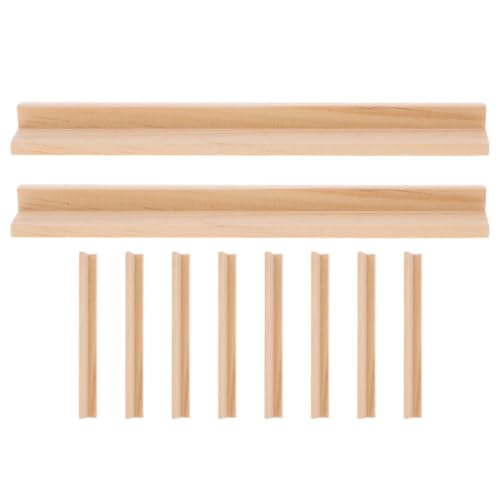 Juego 10 bases de madera para dominó y tarjetas, 19cm