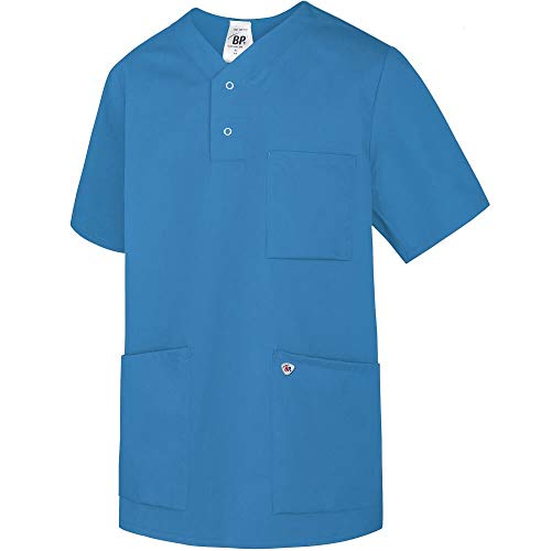 BP 1741-435-116-3XL Unisex Einschlupf-Kasack, 1/2 Ärmel, V-Ausschnitt mit Arm-Lift-System, 180,00 g/m² Stoffmischung, azurblau, 3XL