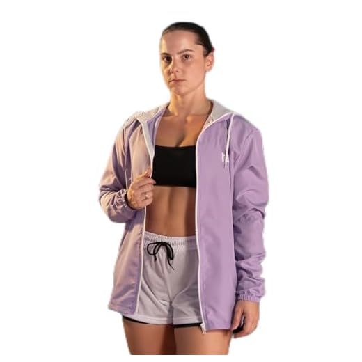 Jaqueta Corta Vento Feminino Leve Liso Capuz Impermeável com Bolsos Academia Atividades Físicas 2025 (BR, Alfa, GG, Regular, Regular, Lilás)