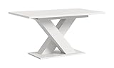 xonox.home - Esstisch Motion 2-TLG. Set 150x76x90 cm in weiß - Wohnzimmertisch Speisetisch Holztisch Auszugstisch Küchentisch - funktional Pflegeleichte Oberfläche